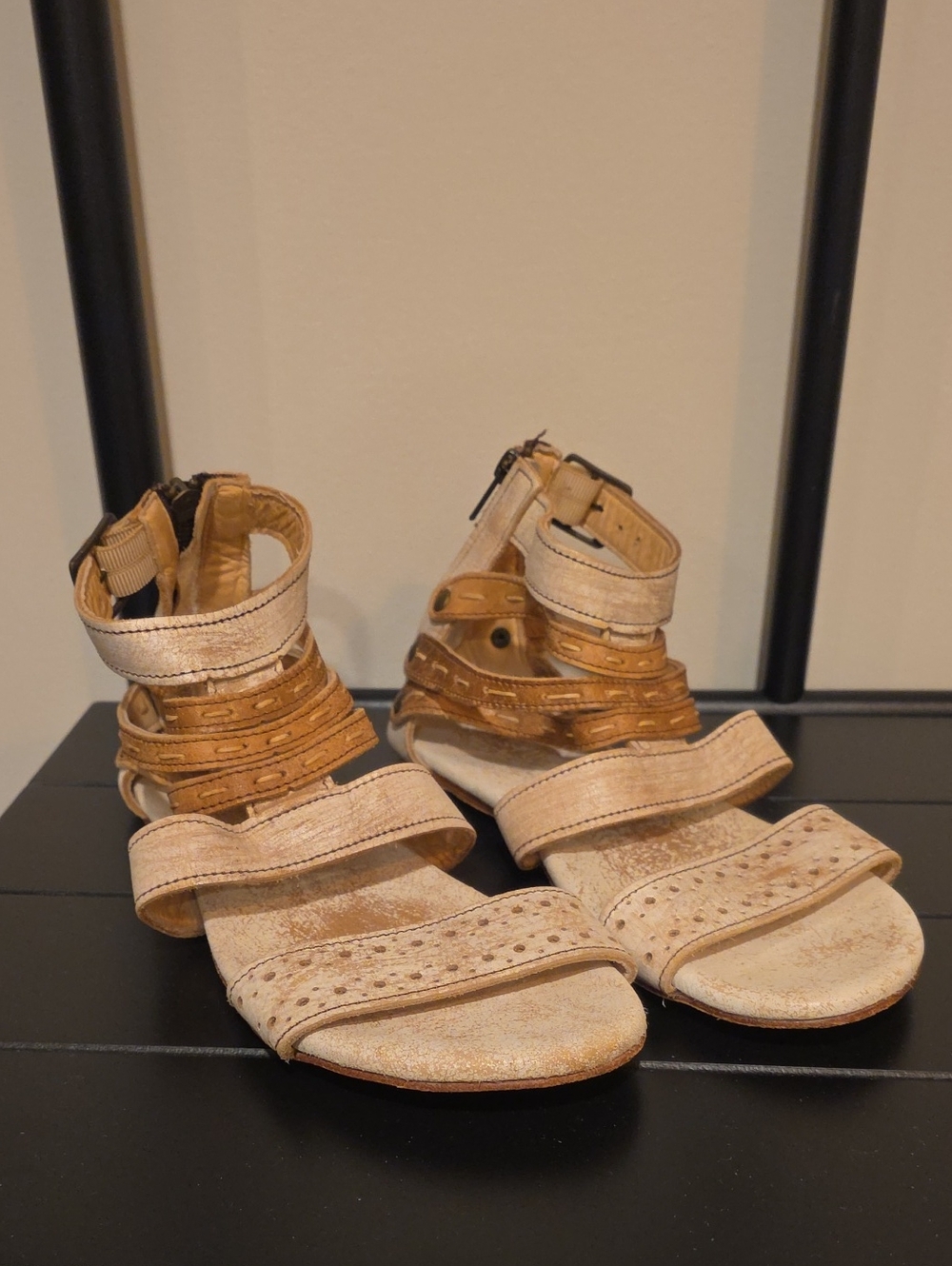 Bedstu Women’s Beige Strappy Gladiator Sandals